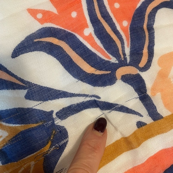 Spartina 449 Floral Gauze Scarf Sarong 26x72 Women’s Layer Lightweight multi use - Picture 9 of 10